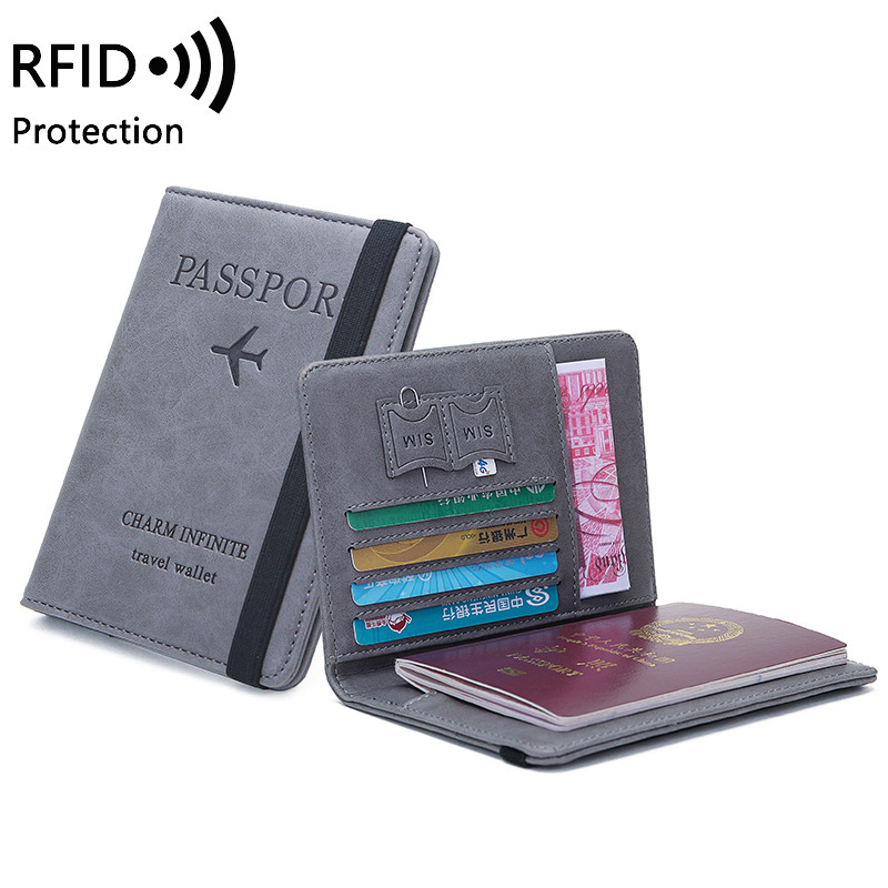 Index Card Holder - Unisex-Reisepasshülle aus PU-Leder – RFID-blockierende Reisebrieftasche