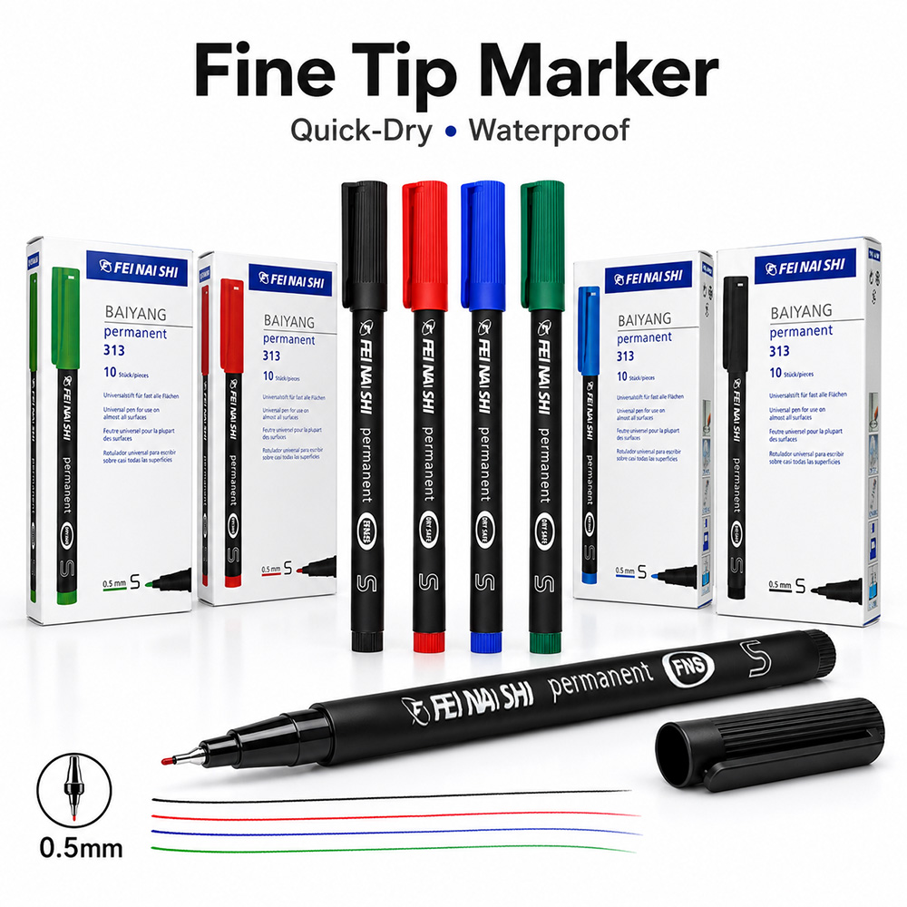 Correction Pen Fine - 4/12 Stück Permanentmarker mit 0,5 mm