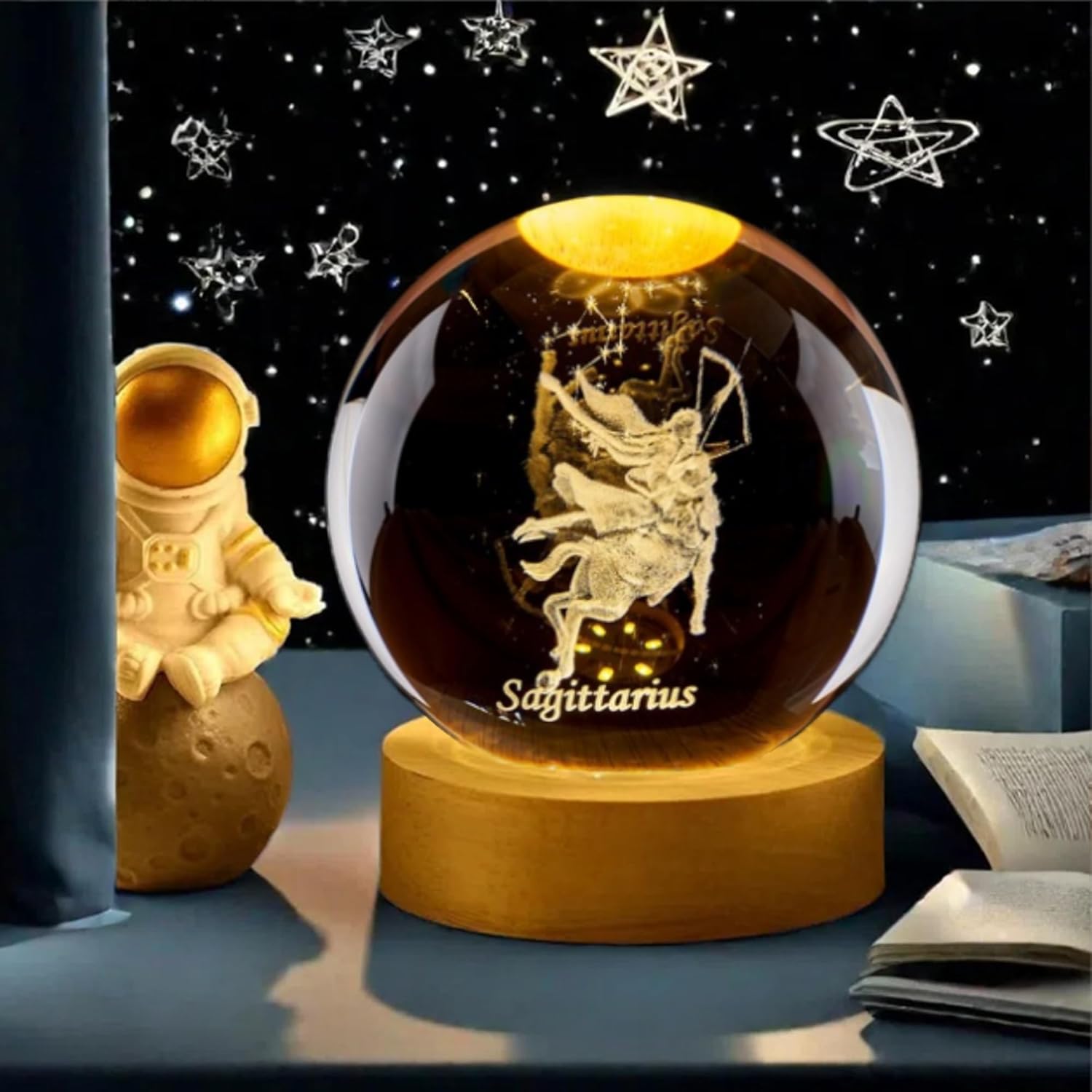 3D-Schütze-Kristallkugel mit h – Paper Weight Crystal Bewertung und Preis