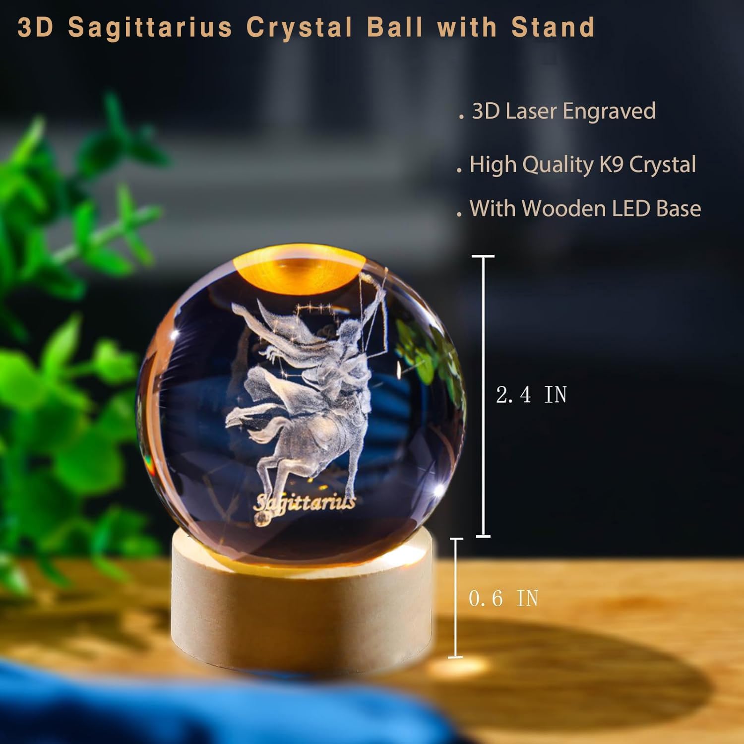 3D-Schütze-Kristallkugel mit h – Paper Weight Crystal Bewertung und Preis