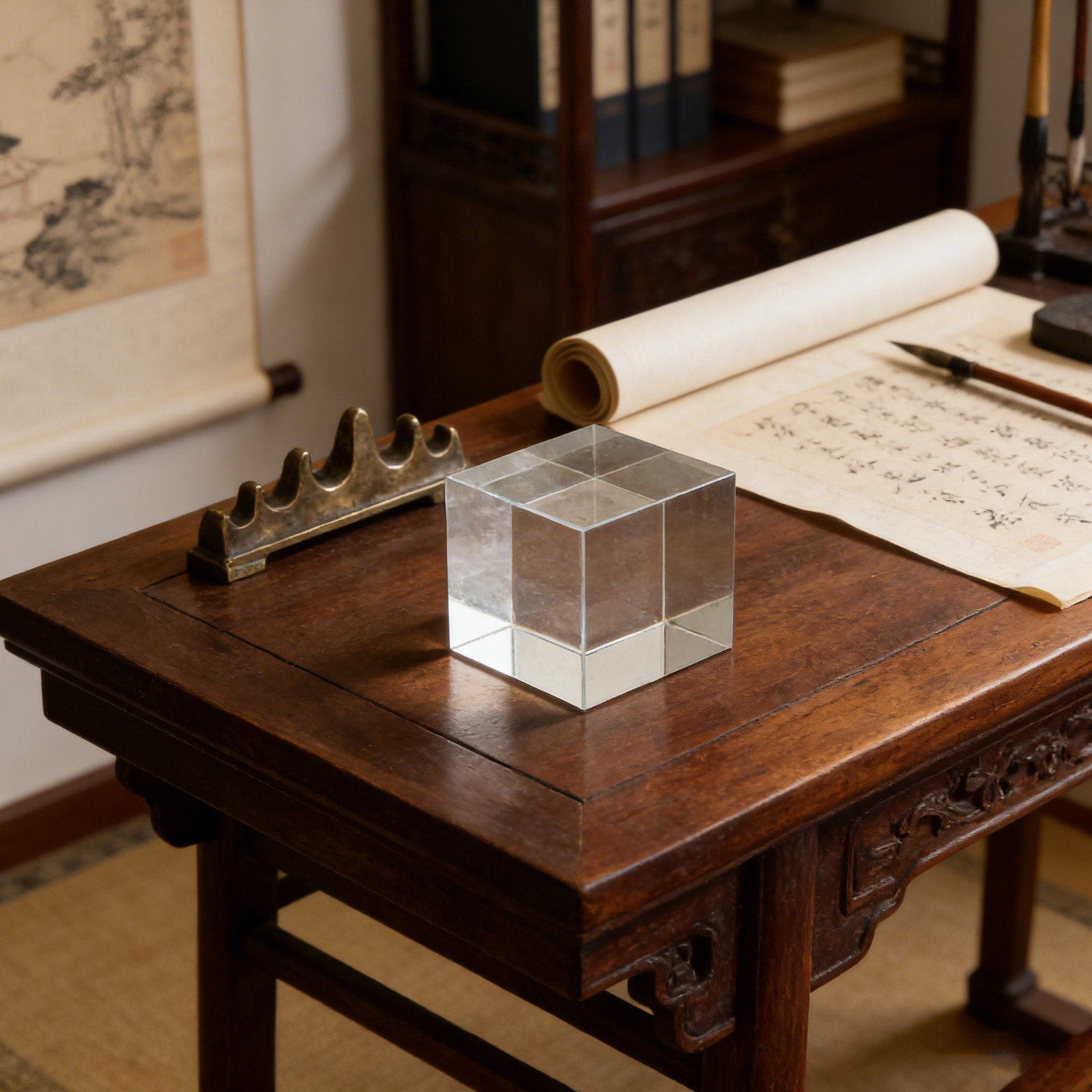 Schwerer, klarer, quadratische – Paper Weight Crystal Bewertung und Preis